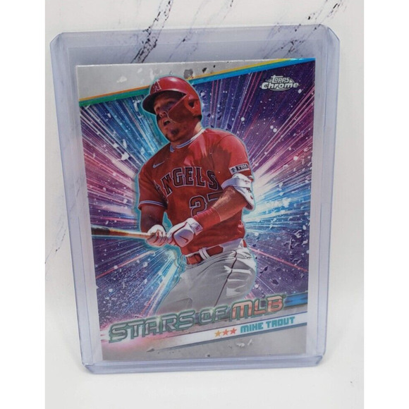 2024 Topps Series 1 Stars of MLB Chrome Mike Trout Los Angeles Angels #CSMLB-2 - Picture 1 of 4
